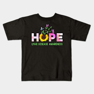 Lyme Disease Awareness Hope Butterfly Kids T-Shirt